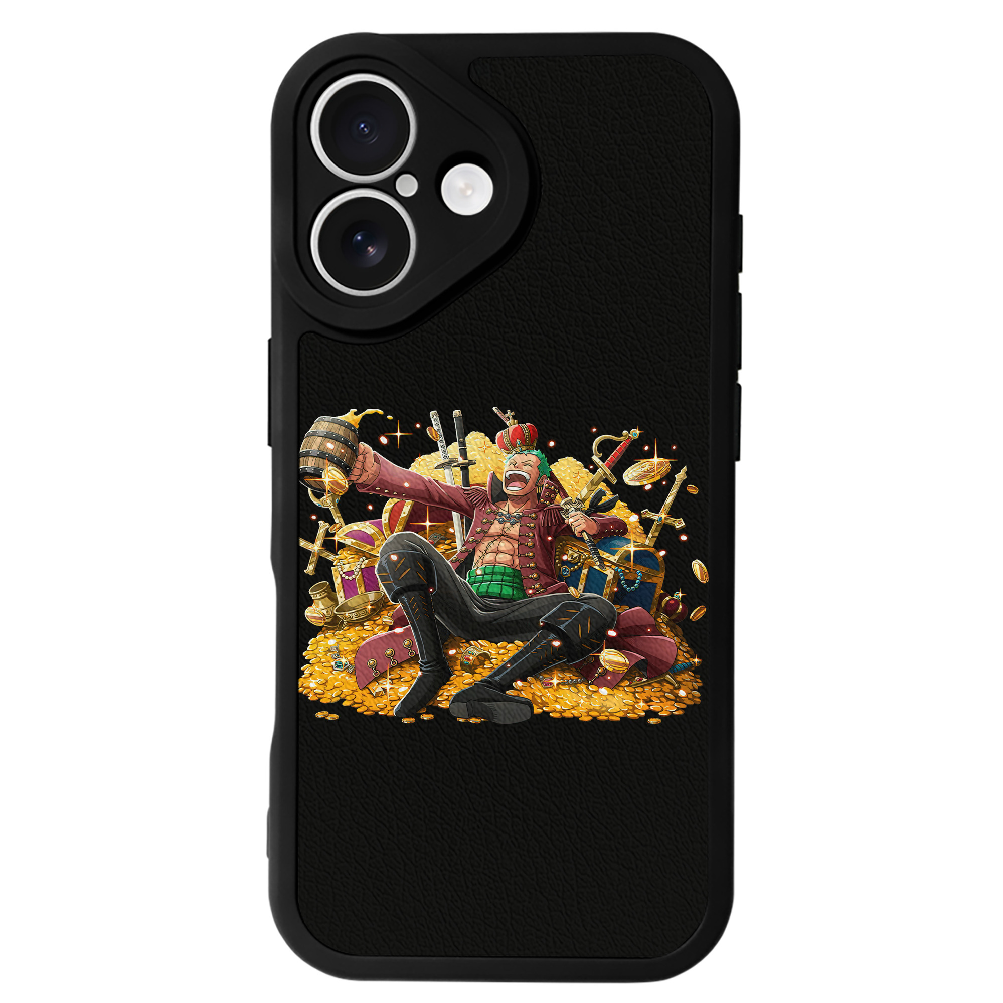 （画像用） ワンピース ロロノア・ゾロ ONE PIECE Roronoa Zoro 【iPhone 16シリーズ対応】シリコンスマホケース（レザー調） 材質：シリコン